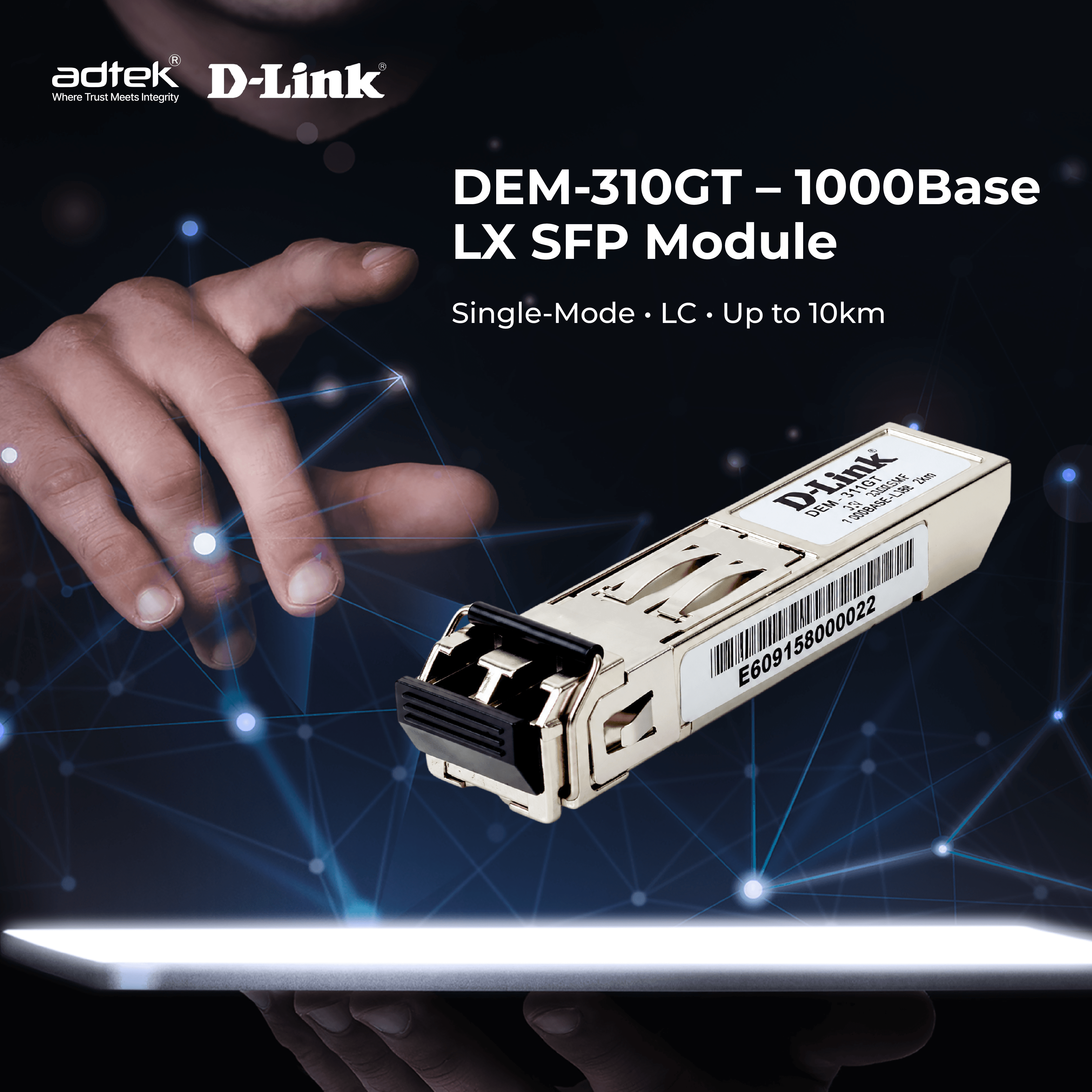 DEM-310GT 1000Base-LX Single-Mode SFP Transceiver D-Link