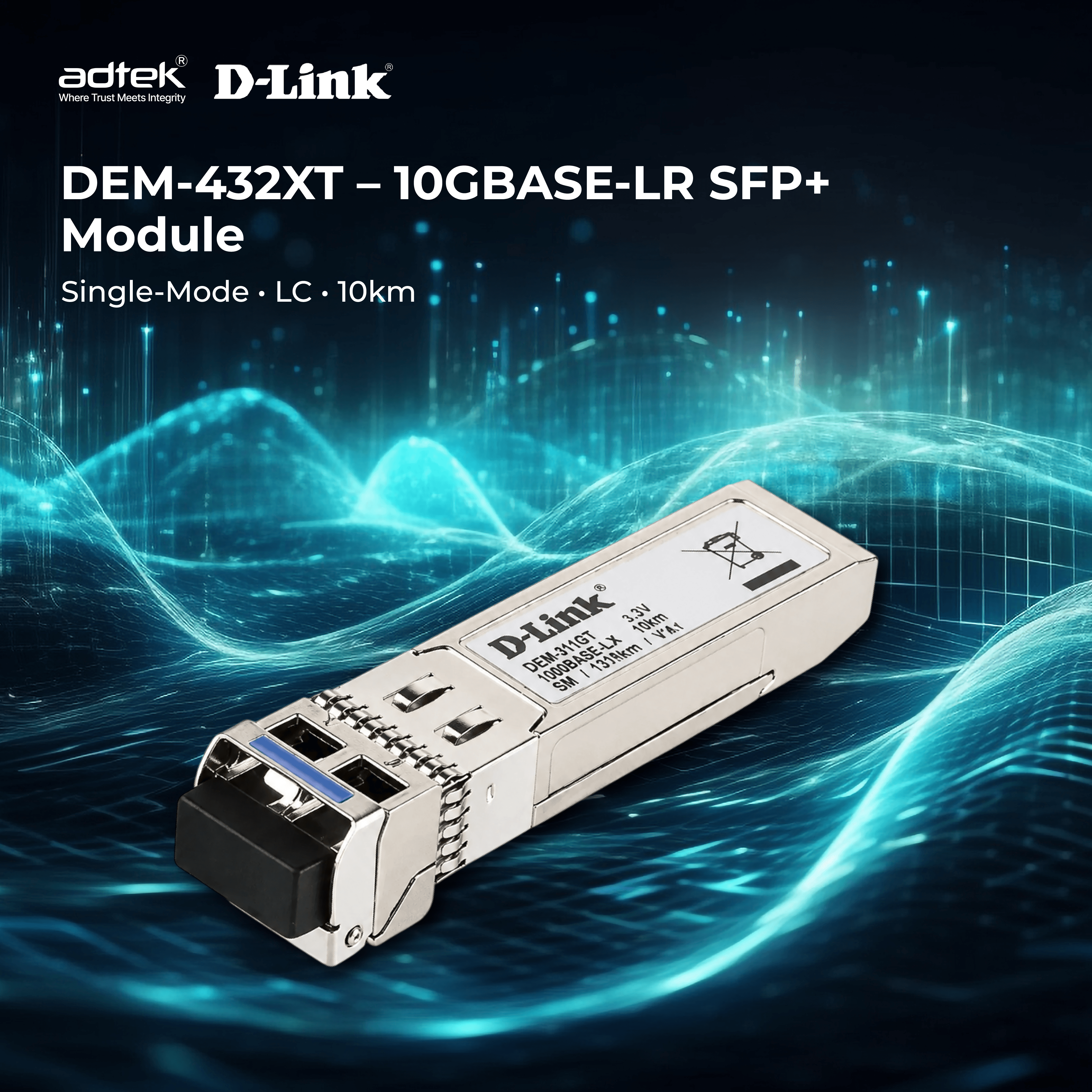 DEM-432XT 10GBASE-LR Single-Mode SFP Plus Transceiver D-Link
