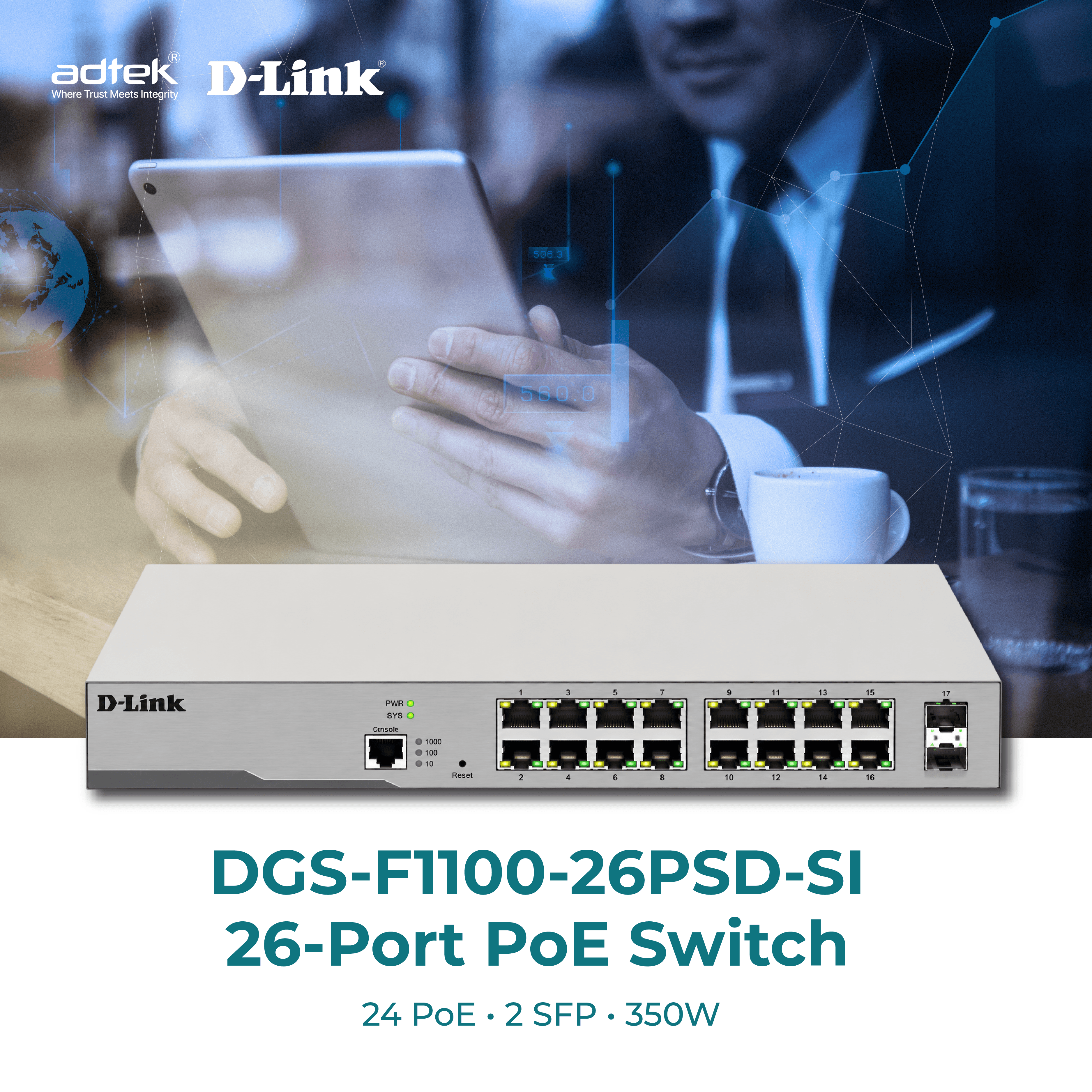 DGS-F1100-26PSD-SI 26-Port PoE Switch D-Link-40 DGS-F1100-26PSD-SI – 26-Port Gigabit Smart Managed PoE Switch D-Link | AD.TEK