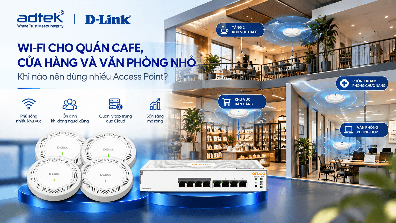 WiFi cho quán cafe, cửa hàng & văn phòng nhỏ - D-Link